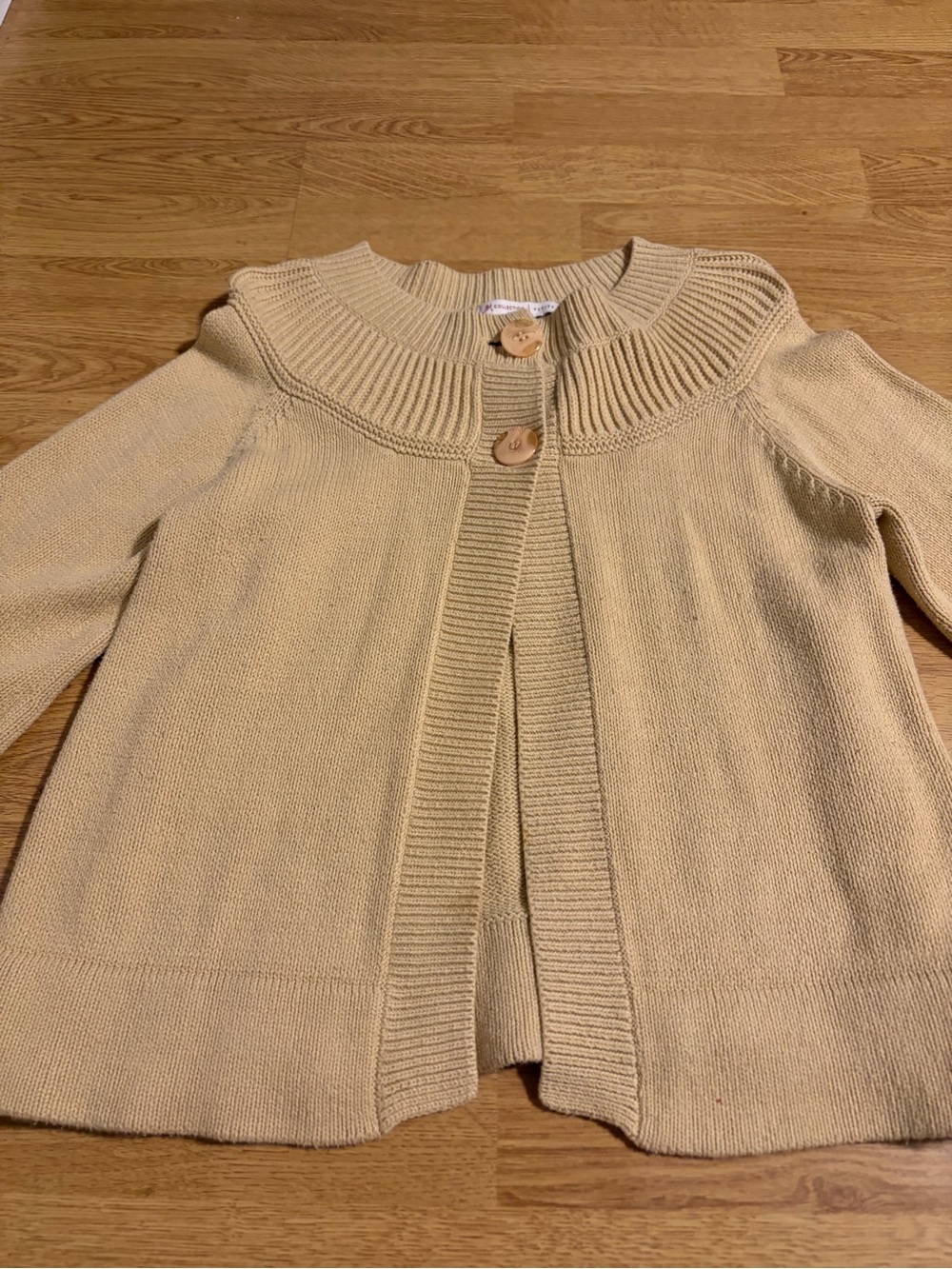 JM Collection Cream Button-Front Knit Cardigan